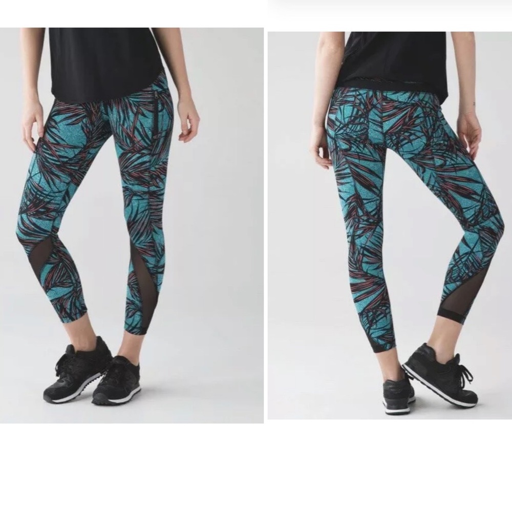 EUC Lululemon Inspire Tight II ~ Palm Tofino Teal